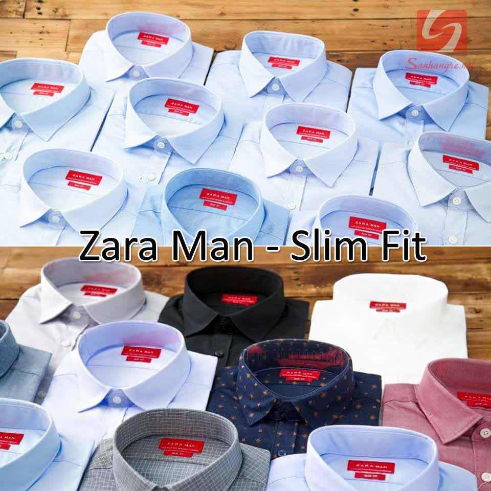 Áo sơ mi nam ngắn tay Slim Fit Zara Man hàng xuất EU 