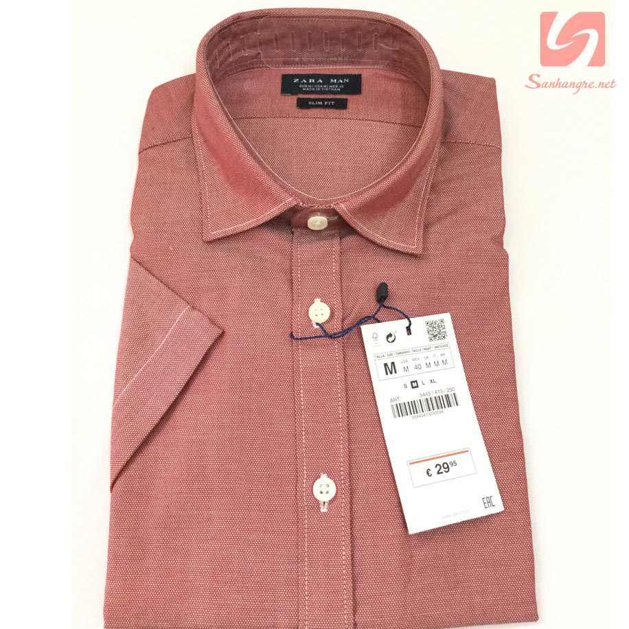 Áo sơ mi nam ngắn tay Slim Fit Zara Man hàng xuất EU 