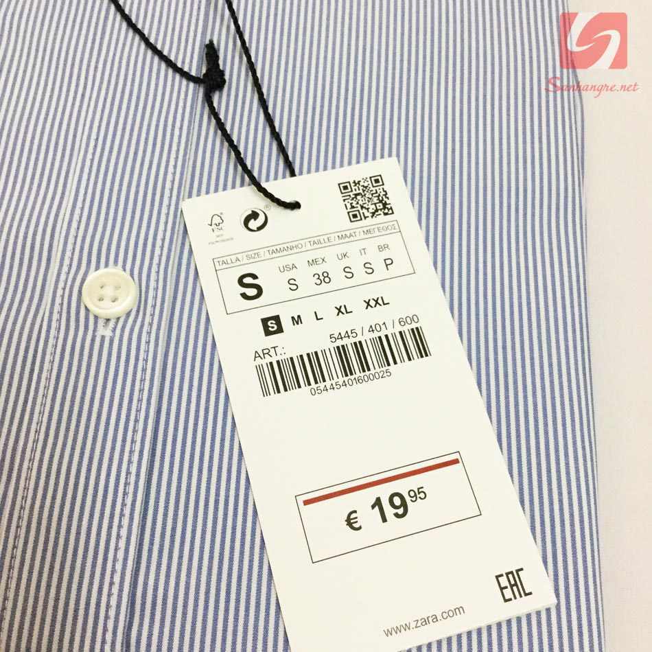 Áo sơ mi nam ngắn tay Slim Fit Zara Man hàng xuất EU