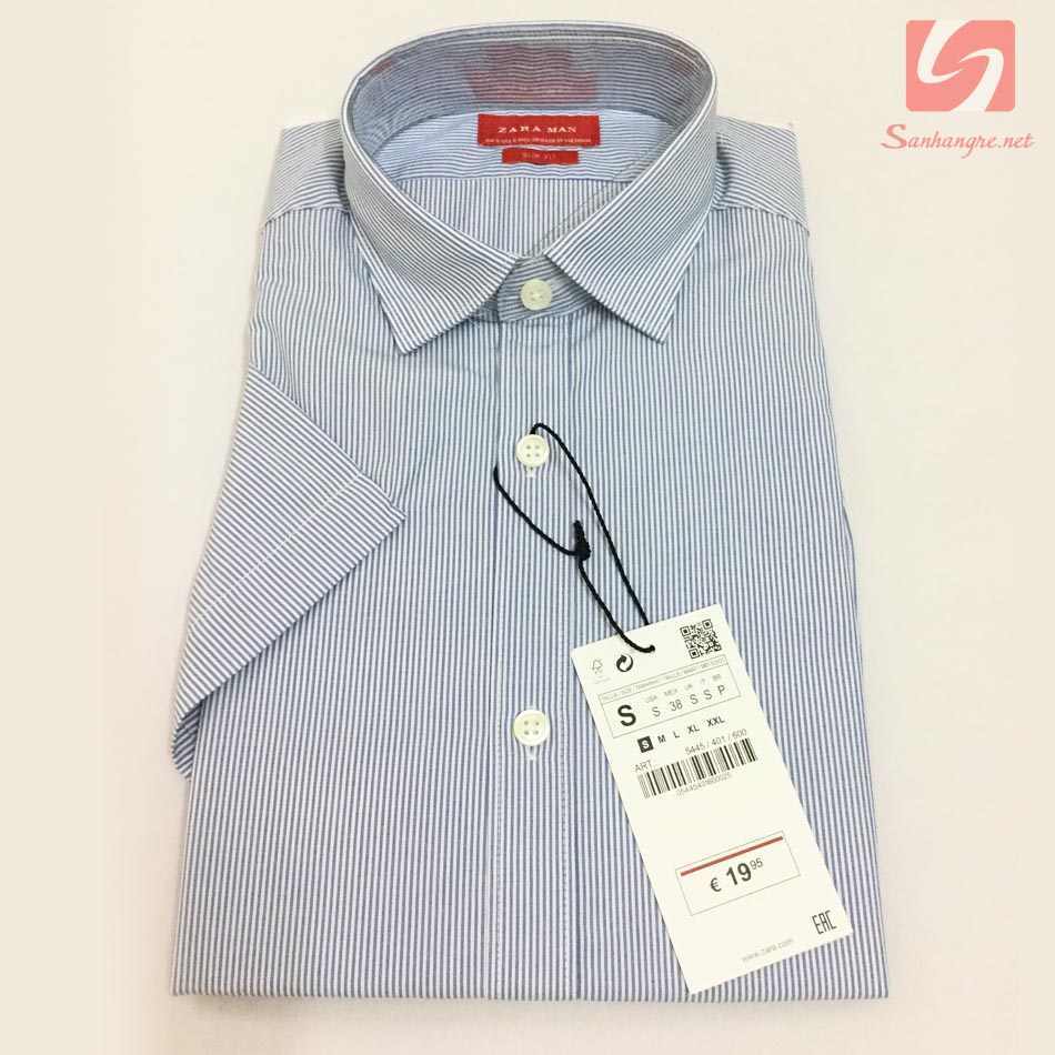Áo sơ mi nam ngắn tay Slim Fit Zara Man hàng xuất EU