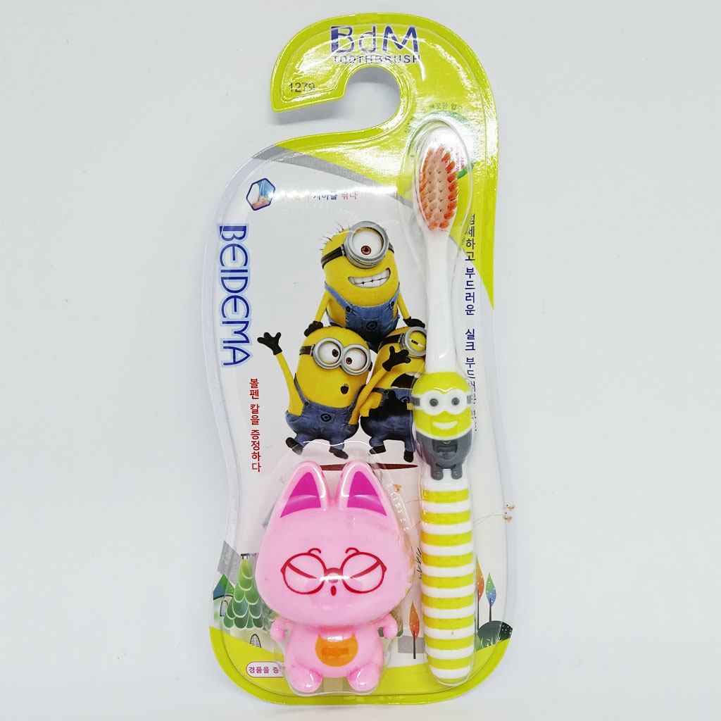 Bàn chải đánh răng hình Minions cho bé yêu BEIDEMA Hàn Quốc tặng gọt bút chì