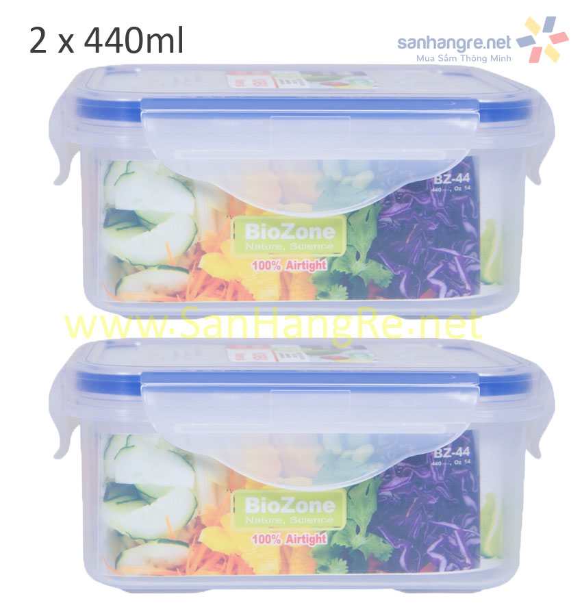Bộ 5 hộp nhựa đựng thực phẩm BioZone BZ-5