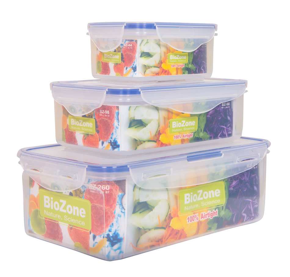 Bộ 3 hộp nhựa đựng thực phẩm BioZone BZ-3