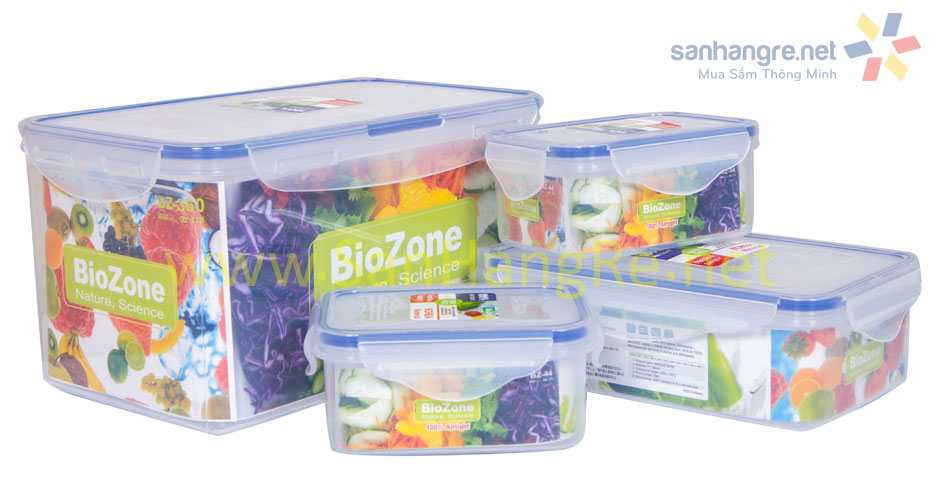 Bộ 3 hộp nhựa đựng thực phẩm BioZone BZ-4