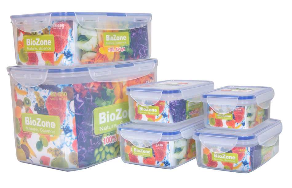 Bộ 6 hộp nhựa đựng thực phẩm BioZone BZ-6