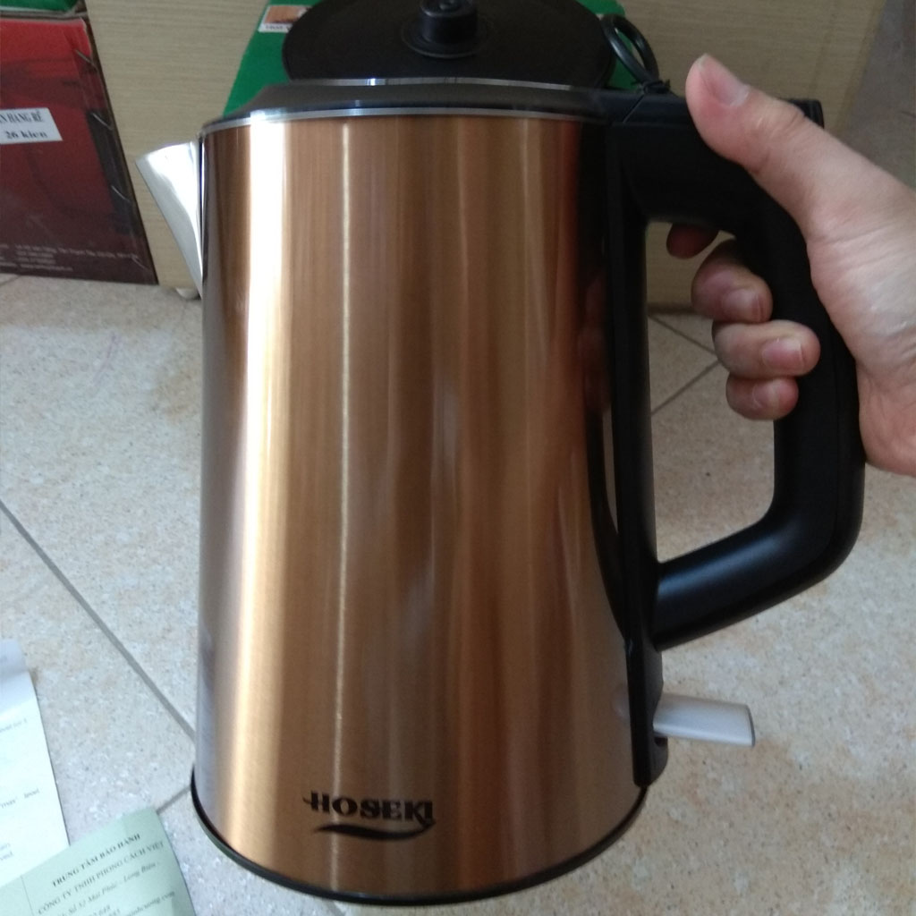 Ấm điện siêu tốc Inox 304 Hoseki 1.5L 1500W vàng đồng