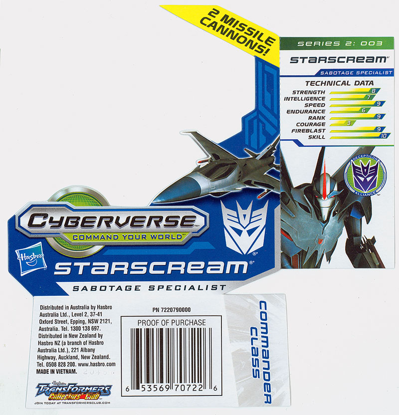 Đồ chơi Robot Transformers Prime Cyberverse Starscream - Sabotage Specialist