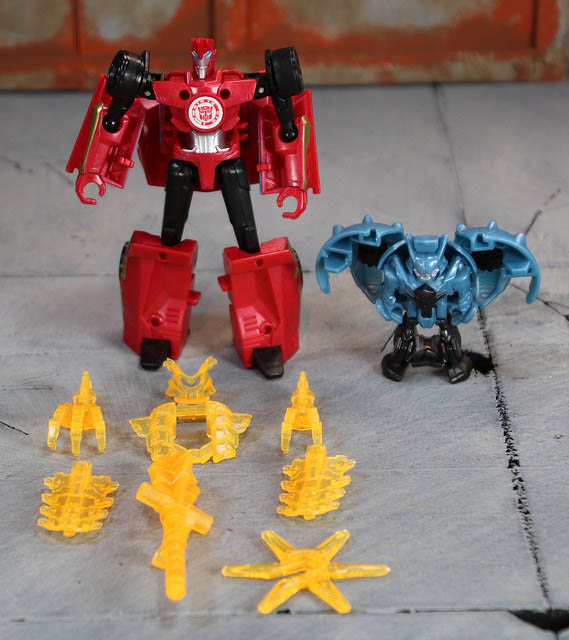 Bộ đôi Robot Transformers Hunter Sideswipe Vs Mini-Con Decepticon Anvil - Robots in Disguise