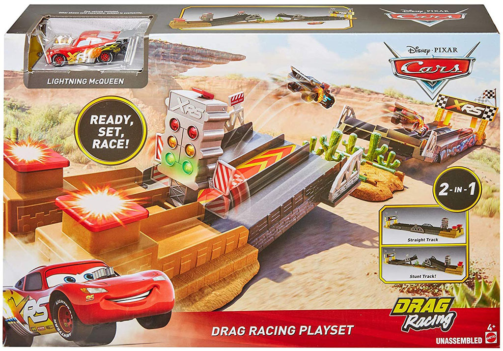 Bộ đường đua vượt cầu Disney Pixar Cars Drag Racing Playset kèm xe Lightning McQueen 95