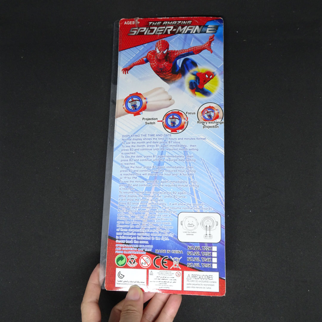 Đồng hồ điện tử đeo tay chiếu hình 3D WLT22K Người Nhện Spider Man