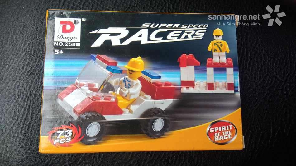 Đồ chơi lắp ráp xe đua mini Super Speed Racers kiểu Lego