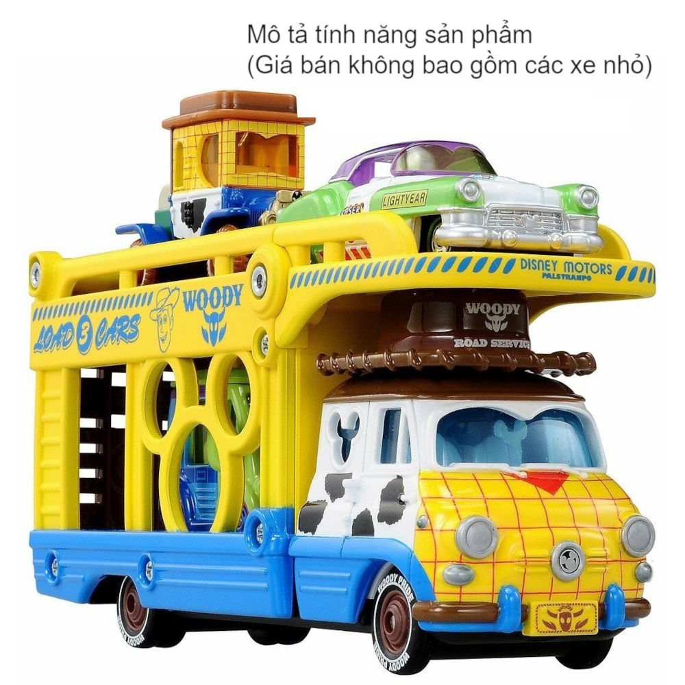 Xe mô hình Tomica chở Disney Motor Pals Transporter Woody