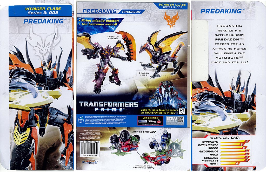 Đồ chơi Transformer Prime biến hình Beast Hunters Predaking - Predacon Leader (Box)