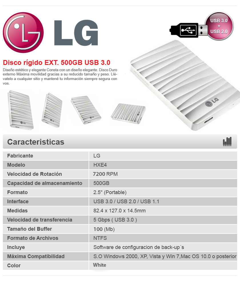 Ổ cứng ngoài LG HXE4 500gb 2.5inch USB 3.0