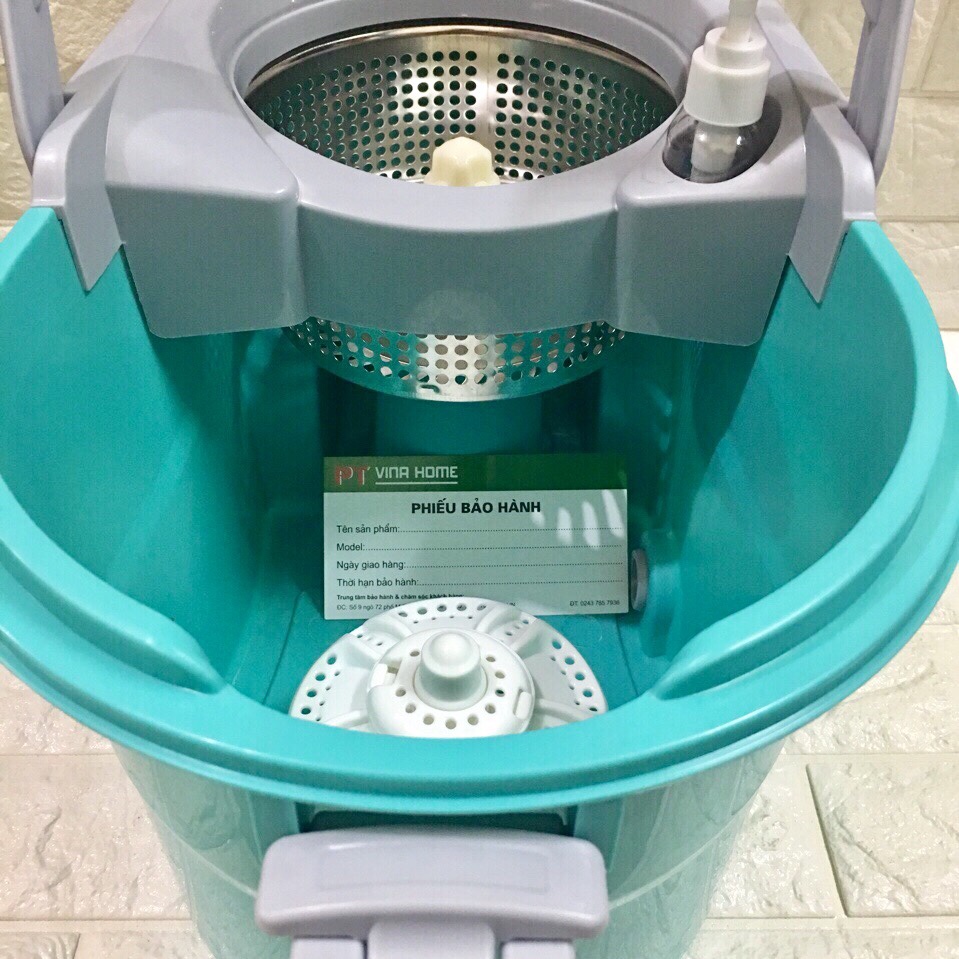 Cây lau nhà xoay 360o Vina Home khay bạc khử trùng