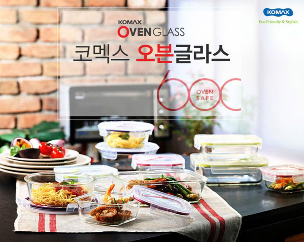Bộ 2 hộp thủy tinh tròn chịu nhiệt Komax Oven Glass Hàn Quốc BGC