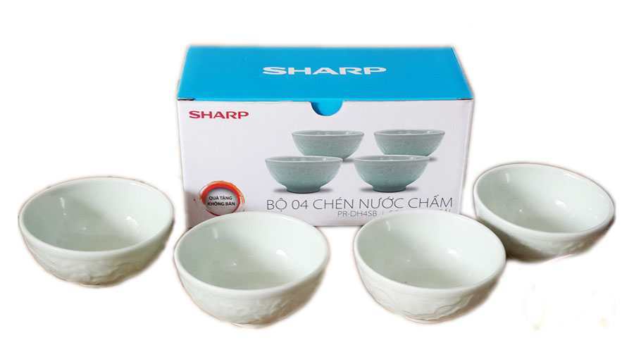 Bộ 4 chén nước chấm sứ Sharp PR-DH4SB