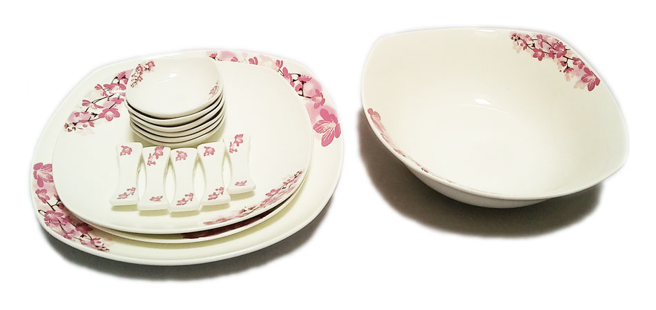 Bộ bát đĩa hoa đào Nhật Bản quà tặng Sony