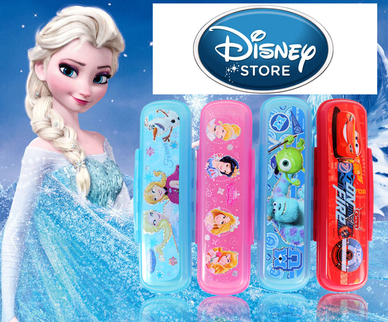 Bộ đũa tập ăn 3D, thìa Inox và hộp đựng cho bé Disney Frozen - Công chúa Elsa
