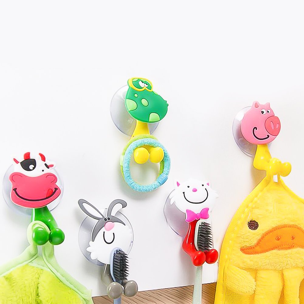 Combo 5 móc hít tường treo bàn chải hình thú