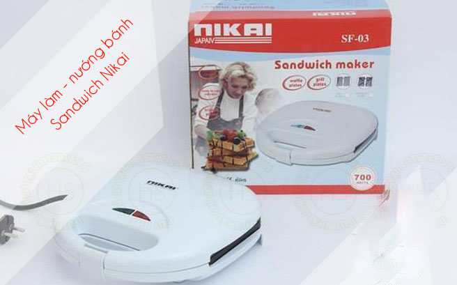 Máy nướng bánh mini Nikai FS-03 (Trắng)