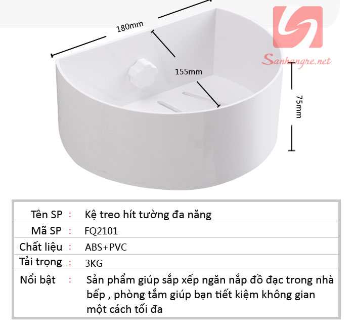 Kệ treo hít tường đa năng FQ2101