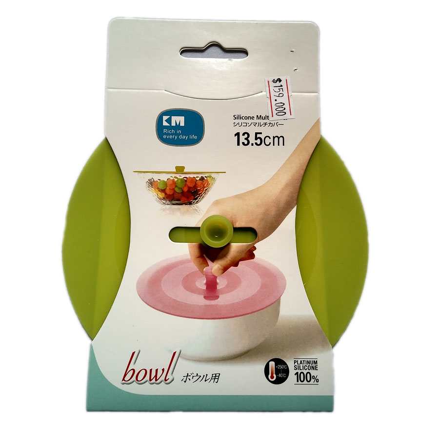 Bộ 3 nắp đậy tô, bát, cốc Silicon có nún KM-1294 hàng Nhật