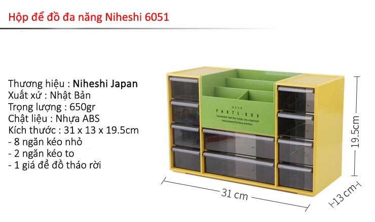 Hộp để đồ đa năng Niheshi 6051A hàng Nhật 