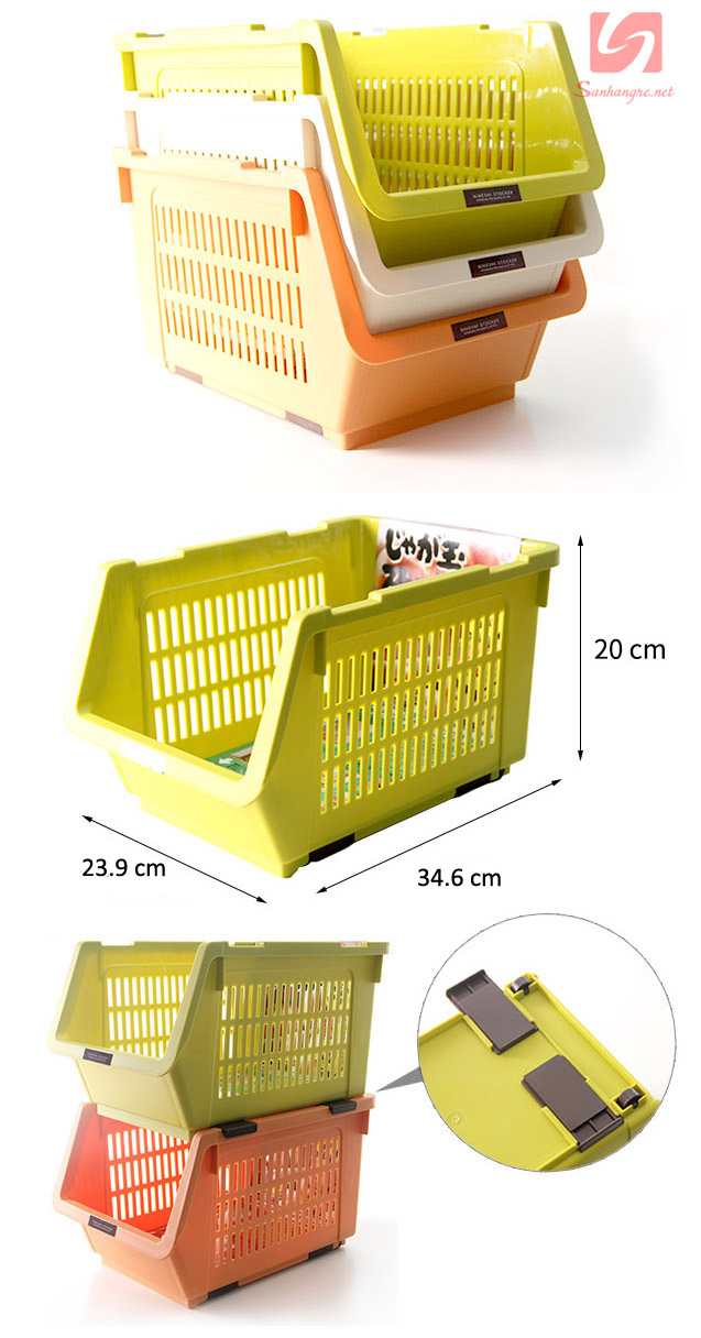 Giá đựng hòa quả, đồ khô có bánh xe Niheshi 6188 hàng Nhật