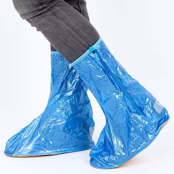 Ủng đi mưa bảo vệ giầy cố ngắn đế chống trơn - xanh