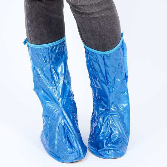 Ủng đi mưa bảo vệ giầy cố ngắn đế chống trơn - xanh