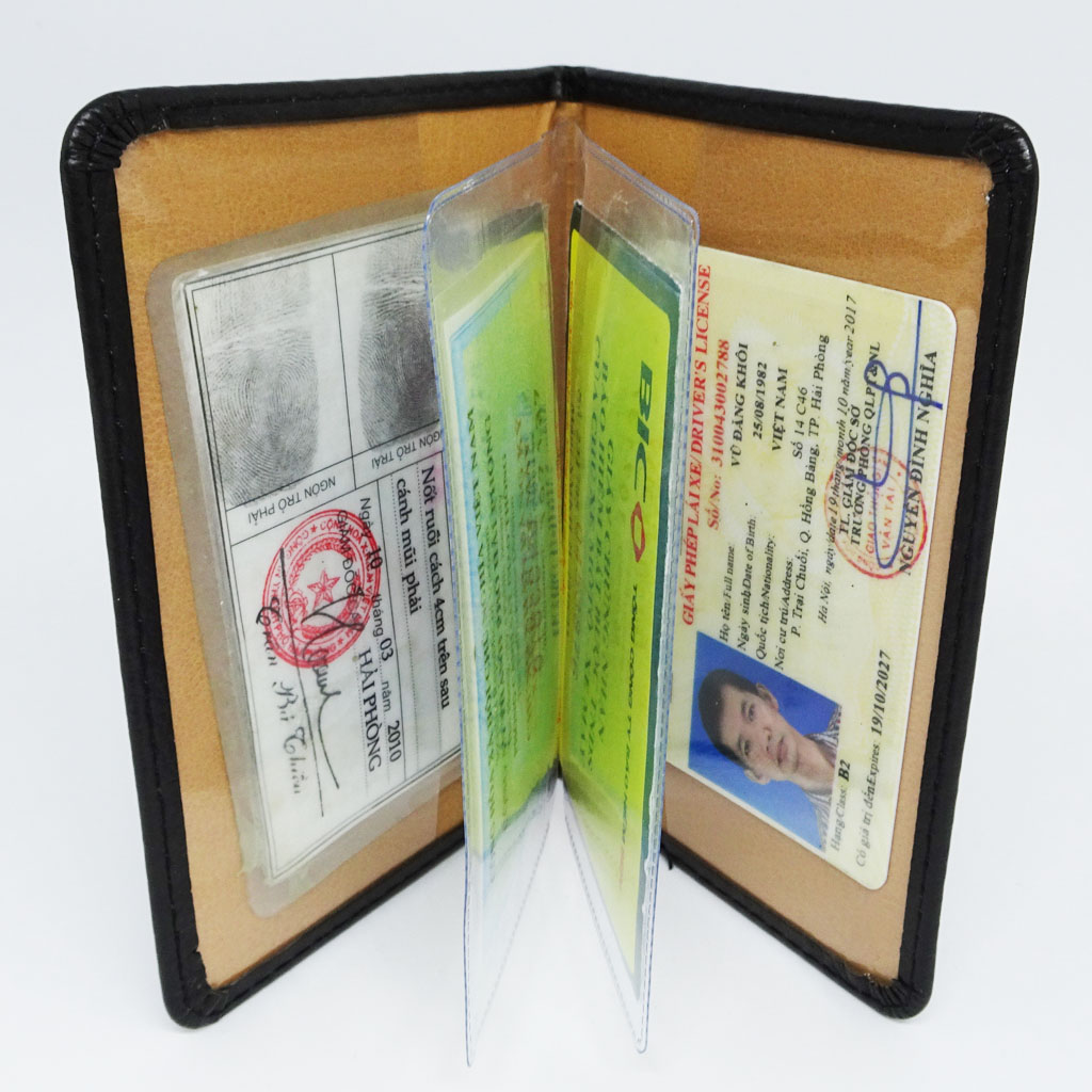 Ví da đựng các loại giấy tờ xe ô tô, đăng kiếm xe, chứng minh thư, thẻ ATM ABTO