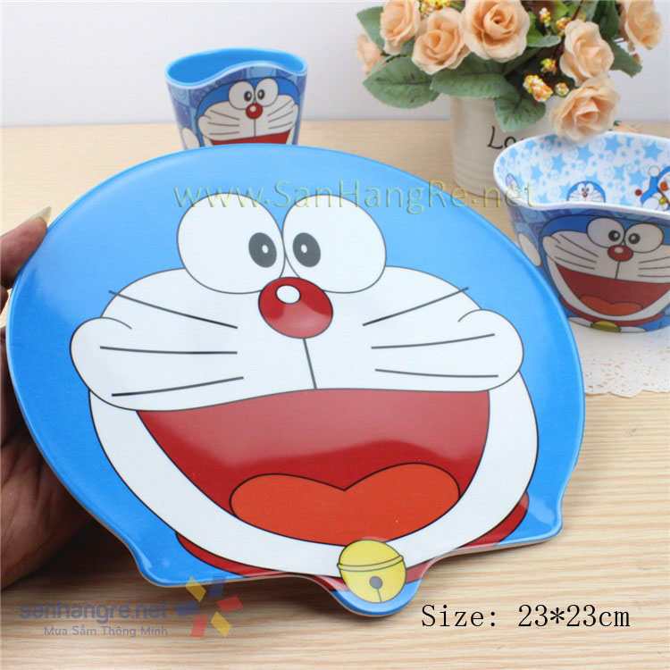 Bộ đồ dùng ăn hình Doraemon cho bé hàng xuất Nhật