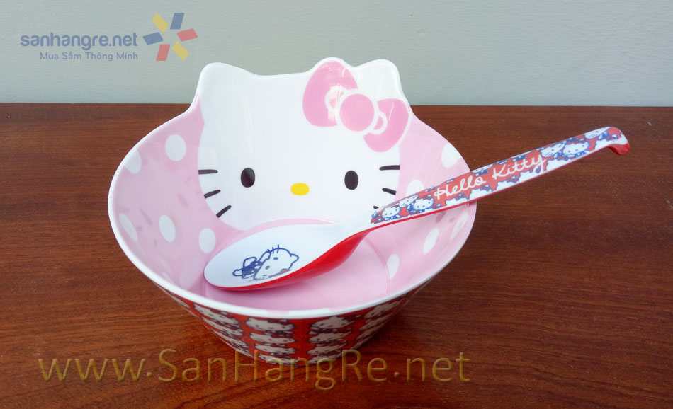 Bộ đồ dùng ăn hình Hello Kitty cho bé hàng xuất Nhật