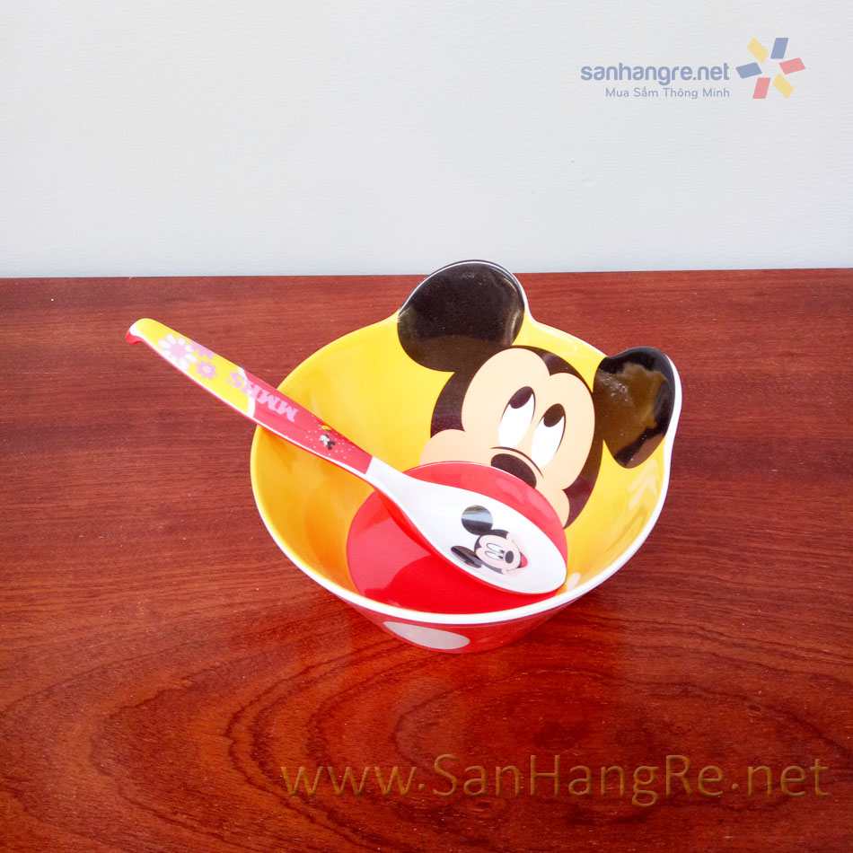 Bộ đồ dùng ăn hình Micky Mouse cho bé hàng xuất Nhật