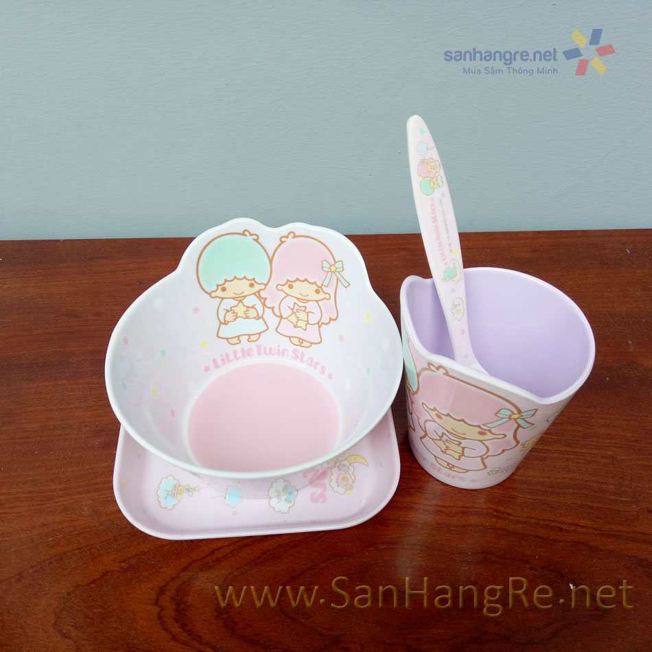 Bộ đồ dùng ăn hình Little Twin Stars cho bé hàng xuất Nhật