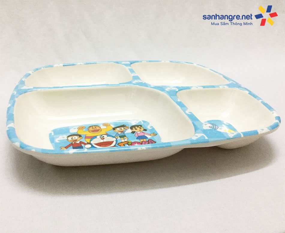 Khay ăn chia 4 ngăn hoạt hình Doraemon hàng xuất Nhật