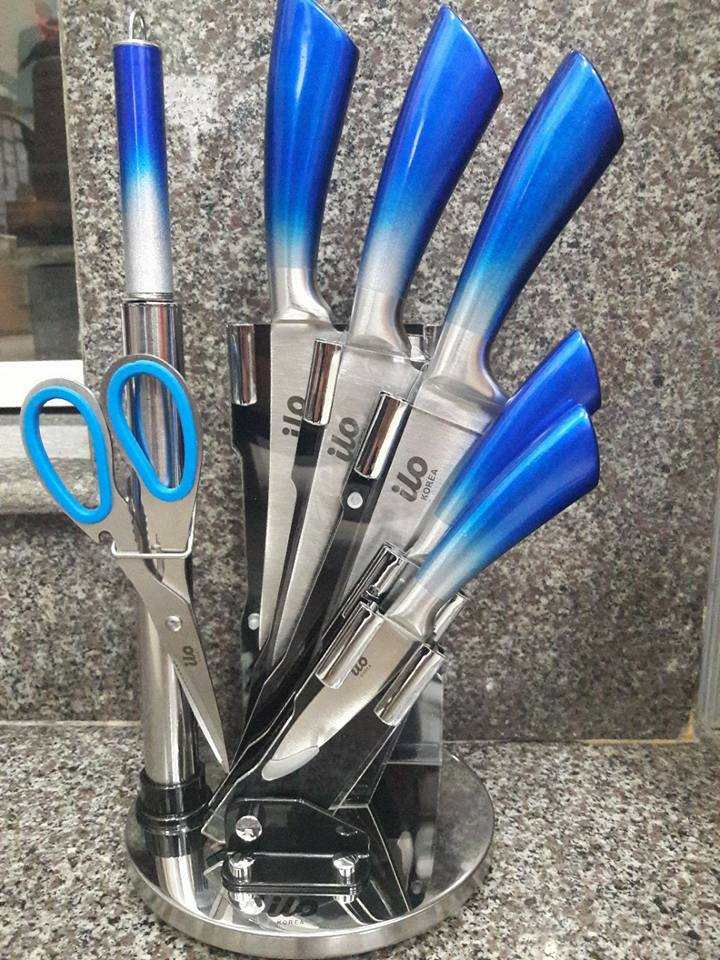 Bộ 8 món dao kéo Inox không gỉ thương hiệu ILO Hàn Quốc