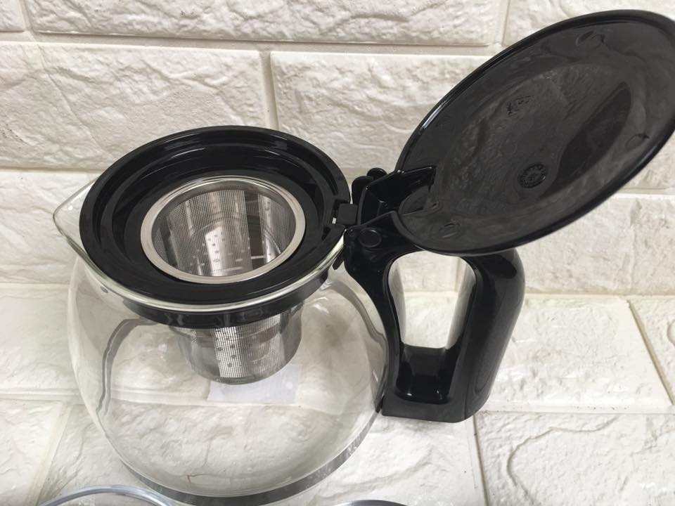 Bộ Ấm Pha Trà Bằng Thủy Tinh Có Tay Cầm Bằng Nhựa 1.25L
