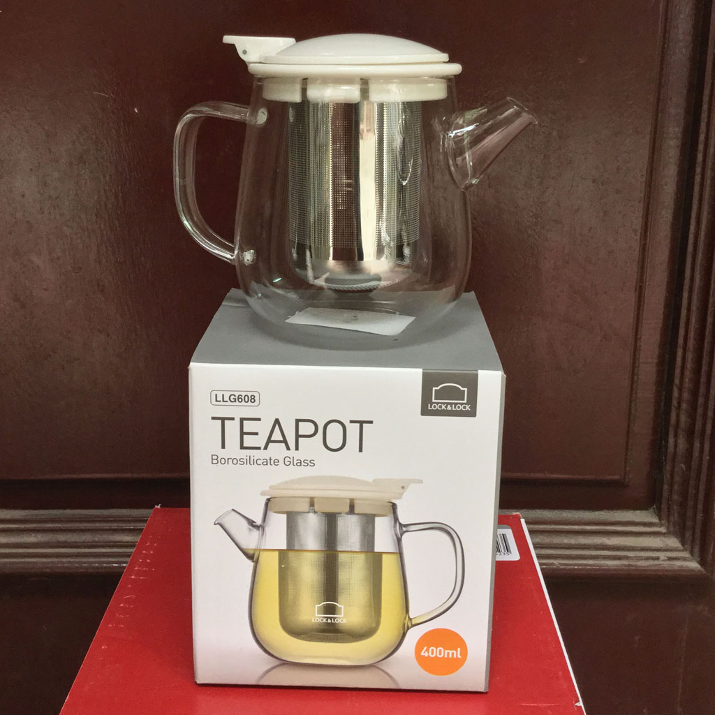 Bình lọc trà thủy tinh có tay cầm Lock&lock Teapot LLG608 400ml Bình lọc trà thủy tinh có tay cầm Lock&lock Teapot LLG608 400ml