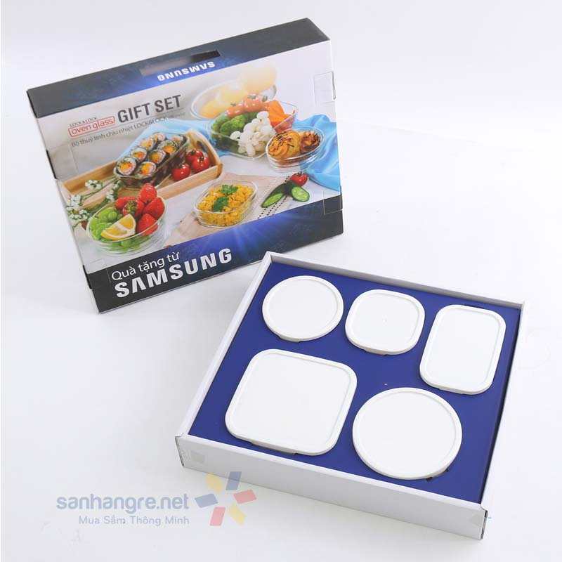 Bộ 5 hộp thủy tinh chịu nhiệt Lock&lock Samsung P015S5AV