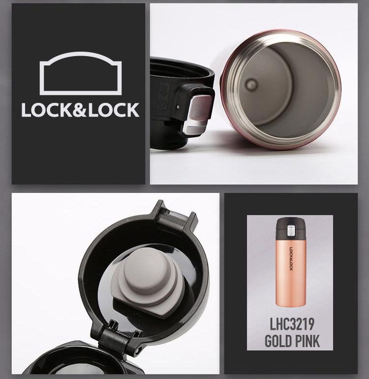 Bình giữ nhiệt Feather Light Tumbler Lock&lock 400ml LHC3219GPK màu vàng hồng