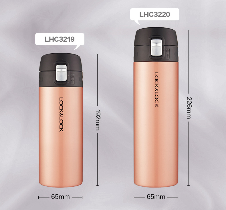 Bình giữ nhiệt Feather Light Tumbler Lock&lock 400ml LHC3219GPK màu vàng hồng
