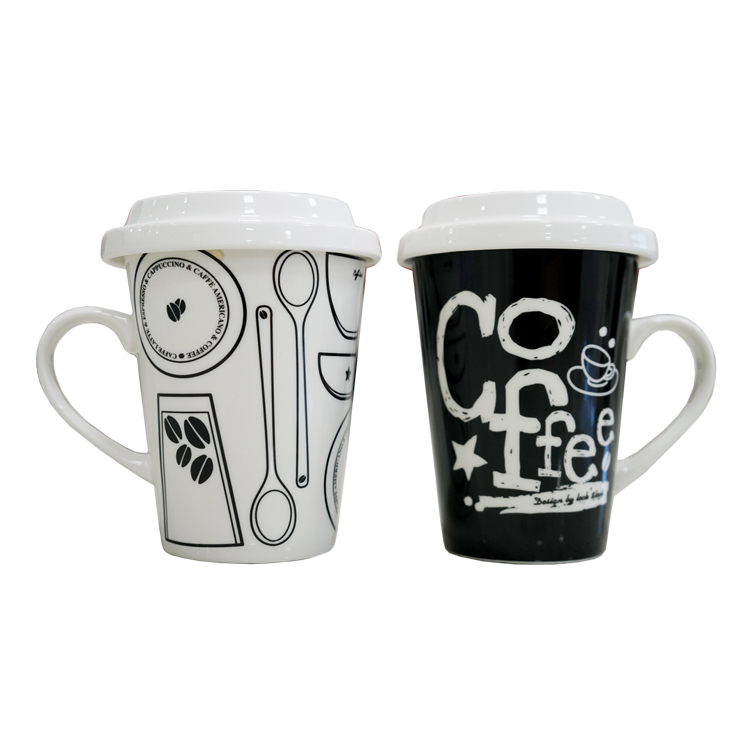 Ly sứ có nắp đậy và quai Lock&lock Merry & Funny Ly sứ có nắp đậy và quai Lock&lock Merry & Funny SLB008C 370ml - Lunch