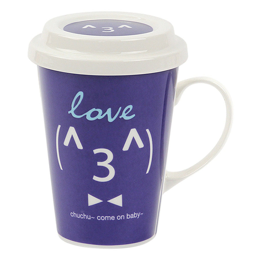 Ly sứ có nắp đậy và quai Lock&lock Merry & Funny SLB007A 370ml - Love tím Ly sứ có nắp đậy và quai Lock&lock Merry & Funny SLB007A 370ml - Love tím