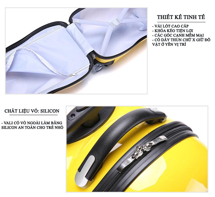 Vali nhựa kéo 17inch Cuties Con ong vàng