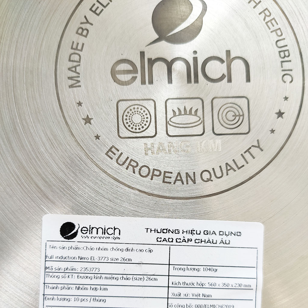 Chảo nhôm chống dính cao cấp đáy từ Full Induction Elmich Nero Premium