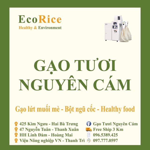 Gạo tươi nguyên cám Eco Rice các loại