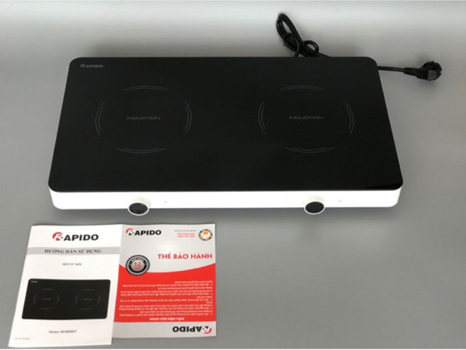 Bếp từ đôi dương Rapido RI3000KP công suất 3000W - Hàng chính hãng, bảo hành 12 tháng