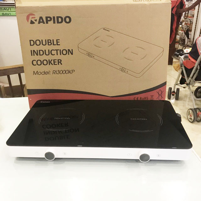 Bếp từ đôi dương Rapido RI3000KP công suất 3000W - Hàng chính hãng, bảo hành 12 tháng